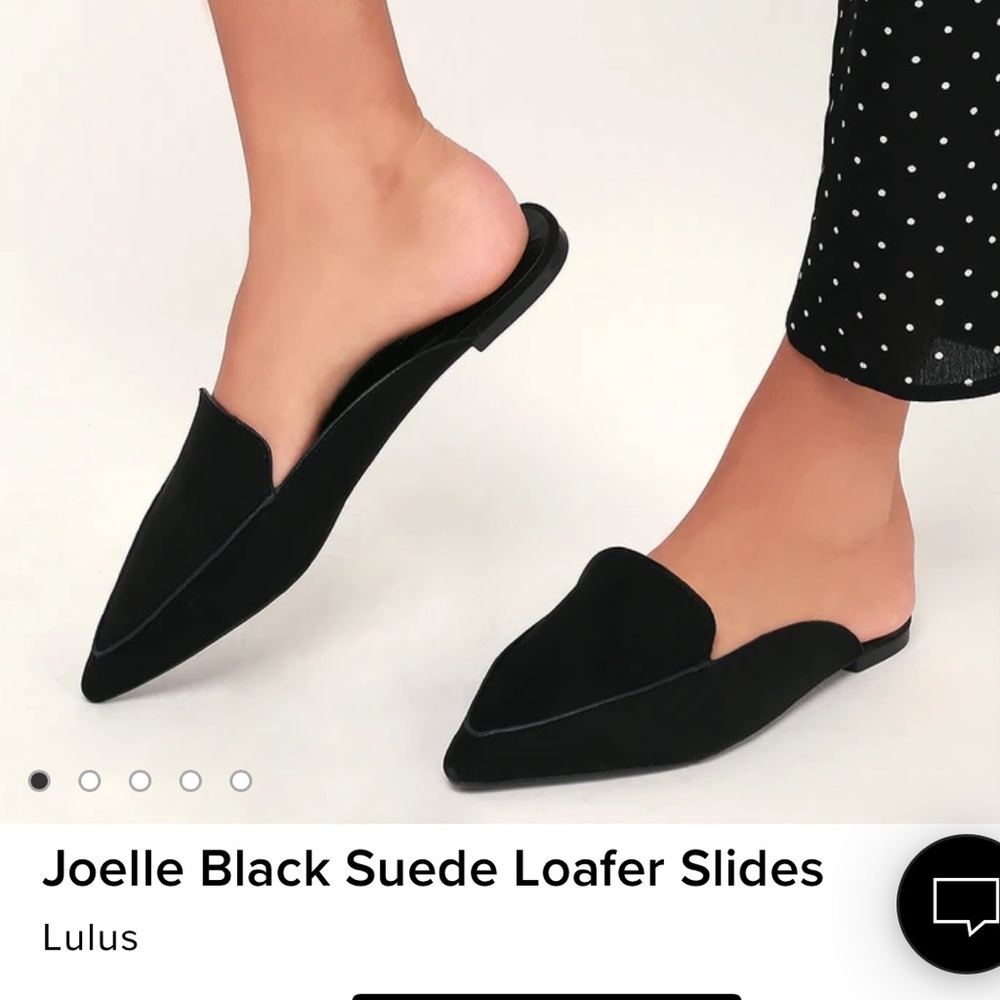 Black Lulus Joelle Black Suede Loafer Slides